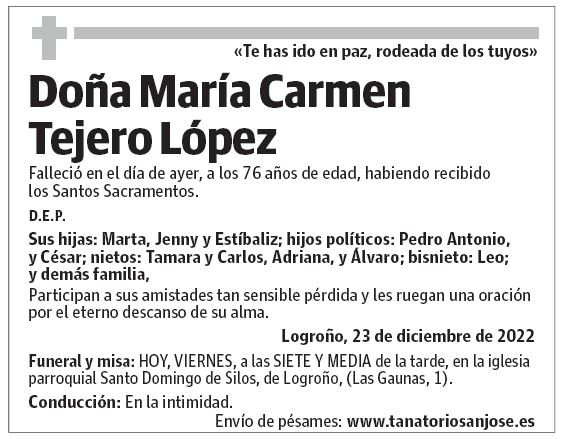 Doña María Carmen Tejero López