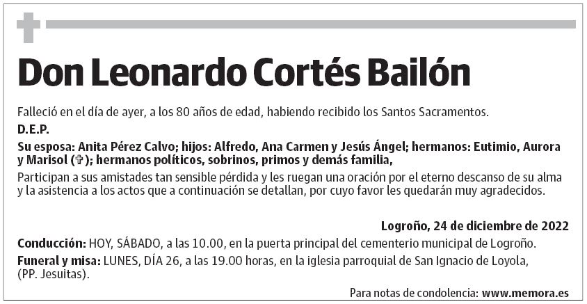 Don Leonardo Cortés Bailón