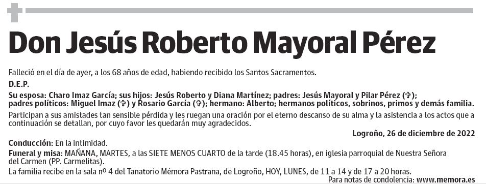 Don Jesús Roberto Mayoral Pérez