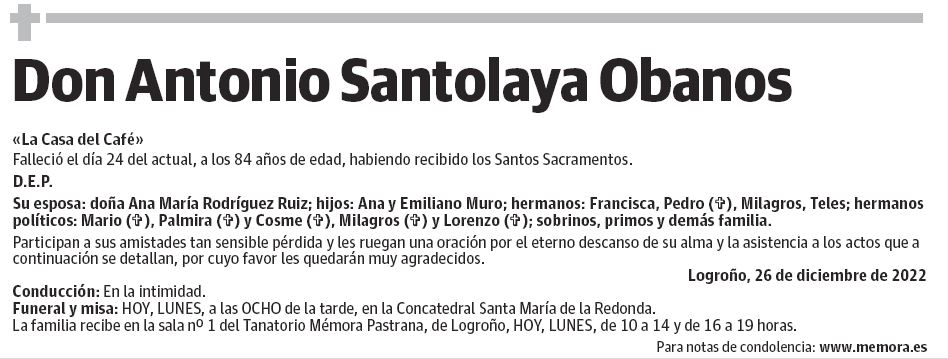 Don Antonio Santolaya Obanos