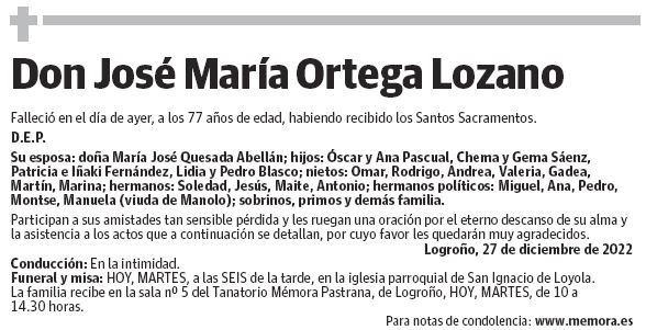 Don José María Ortega Lozano
