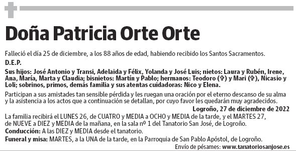 Doña Patricia Orte Orte