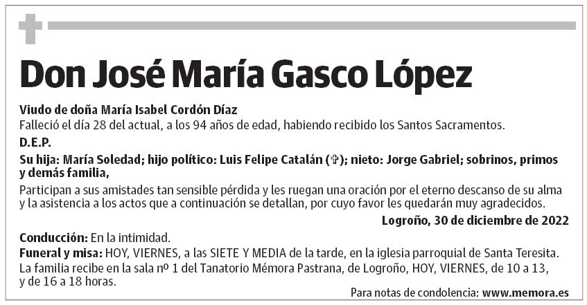 Don José María Gasco López