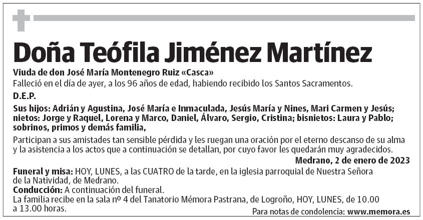 Doña Teófila Jiménez Martínez