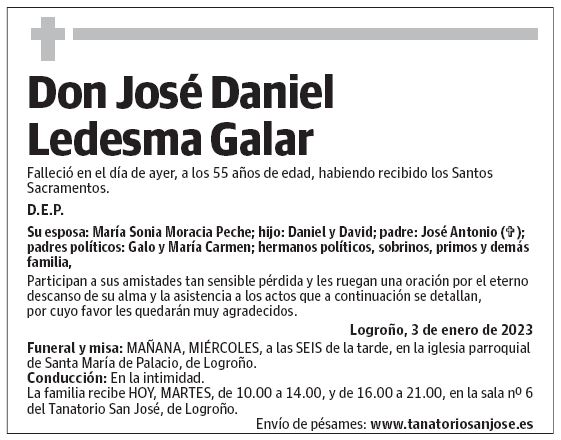 Don José Daniel Ledesma Galar