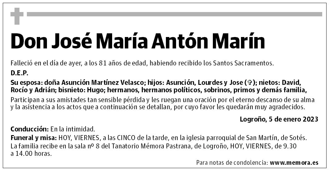 Don José María Antón Marín