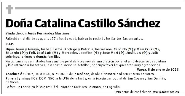 Doña Catalina Castillo Sánchez
