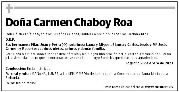 Doña Carmen Chaboy Roa