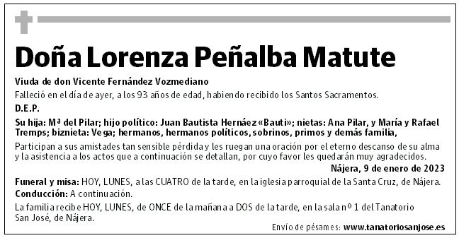 Doña Lorenza Peñalba Matute