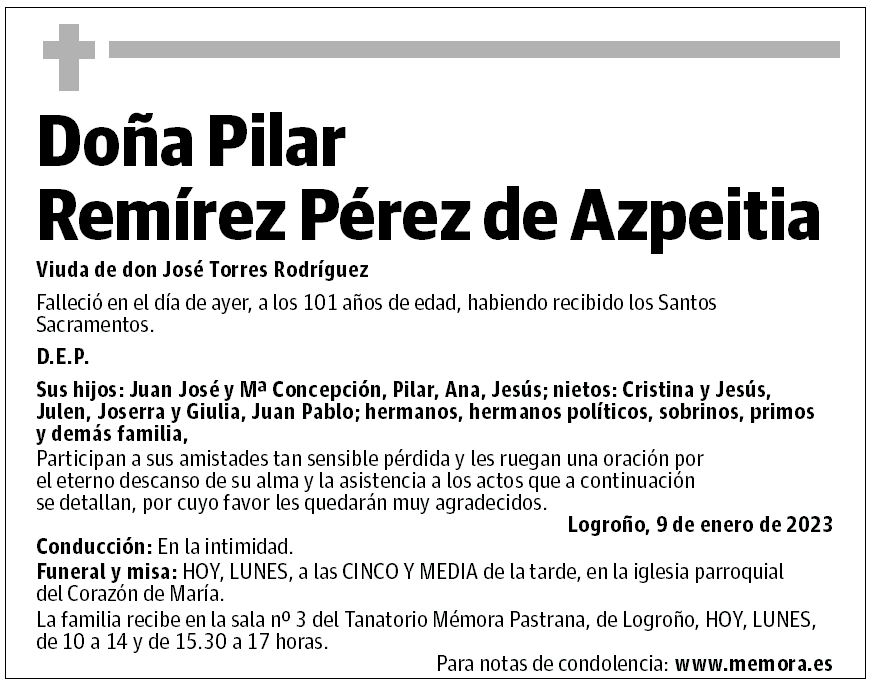 Doña Pilar Remírez Pérez de Azpeitia