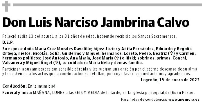 Don Luis Narciso Jambrina Calvo