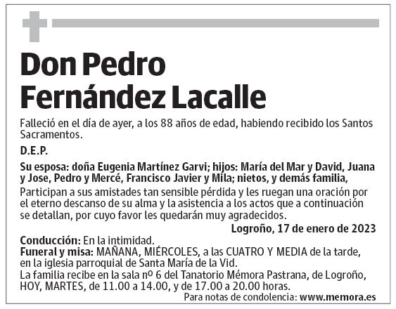 Don Pedro Fernández Lacalle