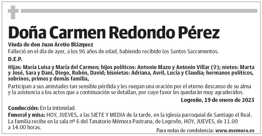 Doña Carmen Redondo Pérez