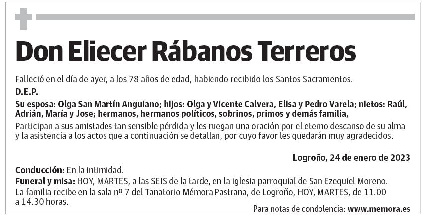 Don Eliecer Rábanos Terreros