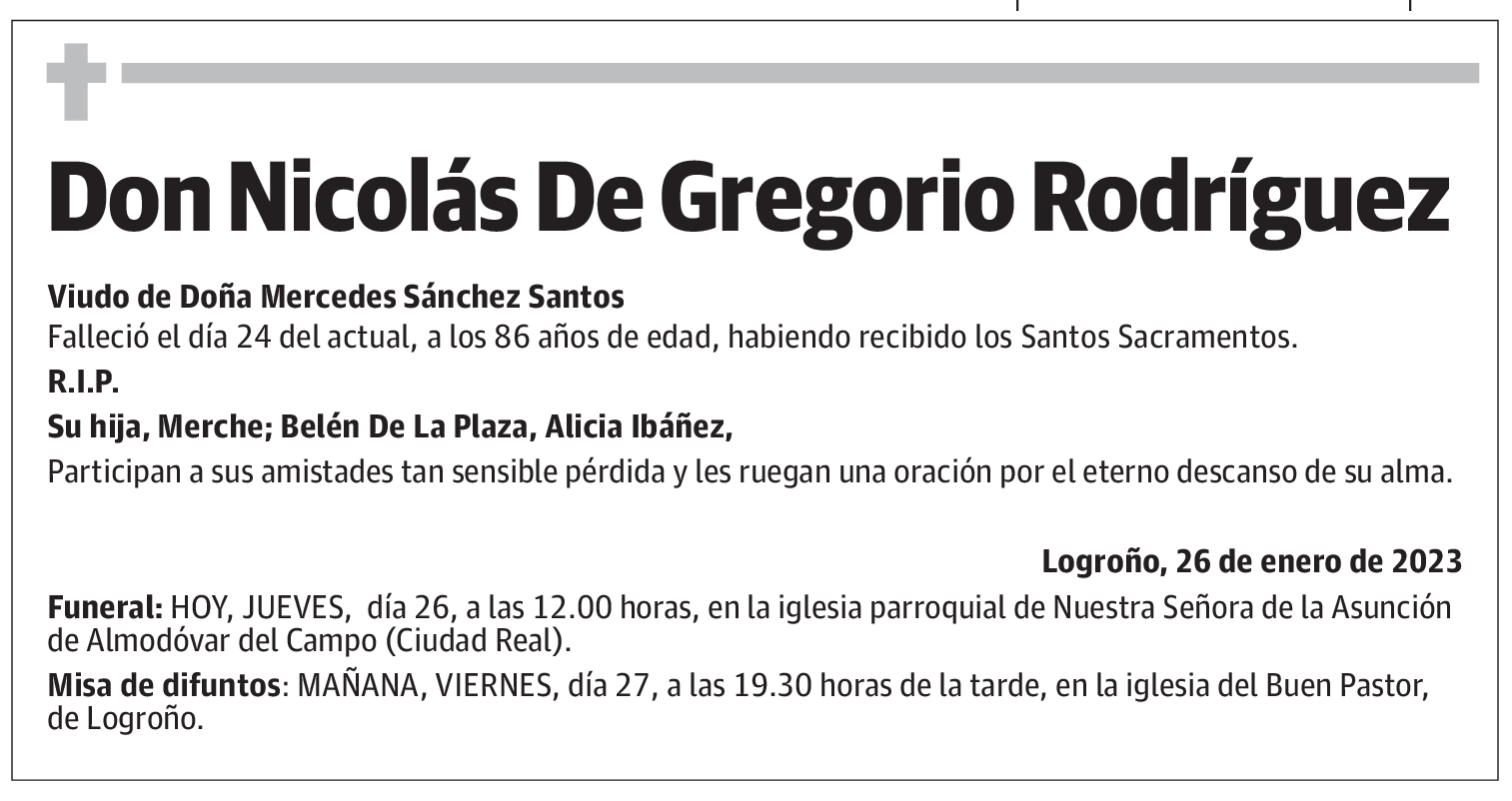 Don Nicolás De Gregorio Rodríguez
