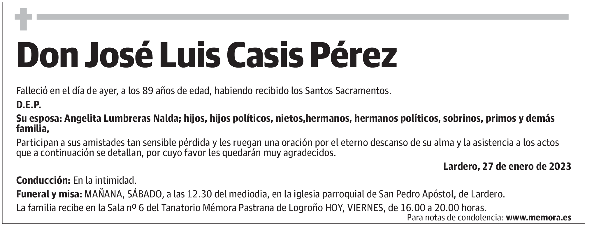 Don José Luis Casis Pérez