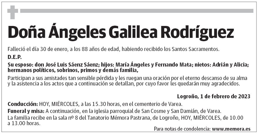 Doña Ángeles Galilea Rodríguez