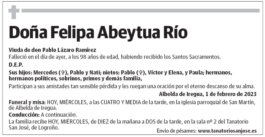 Doña Felipa Abeytua Río