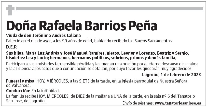 Doña Rafaela Barrios Peña