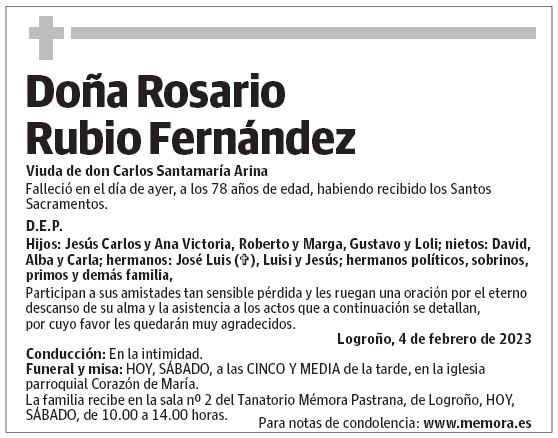 Doña Rosario Rubio Fernández
