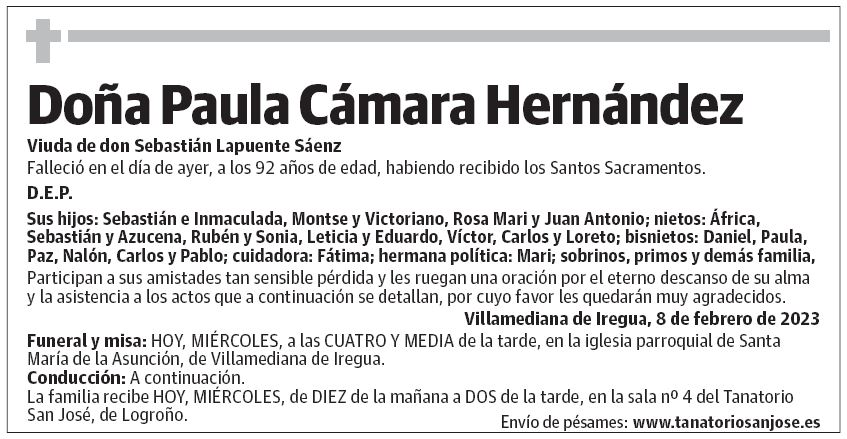 Doña Paula Cámara Hernández