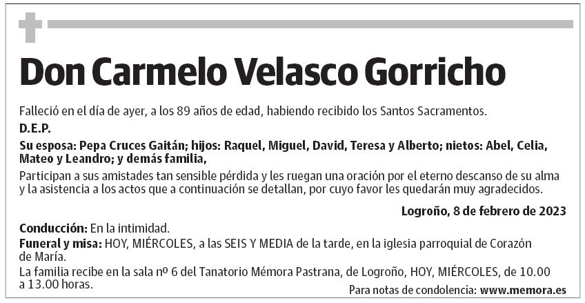 Don Carmelo Velasco Gorricho