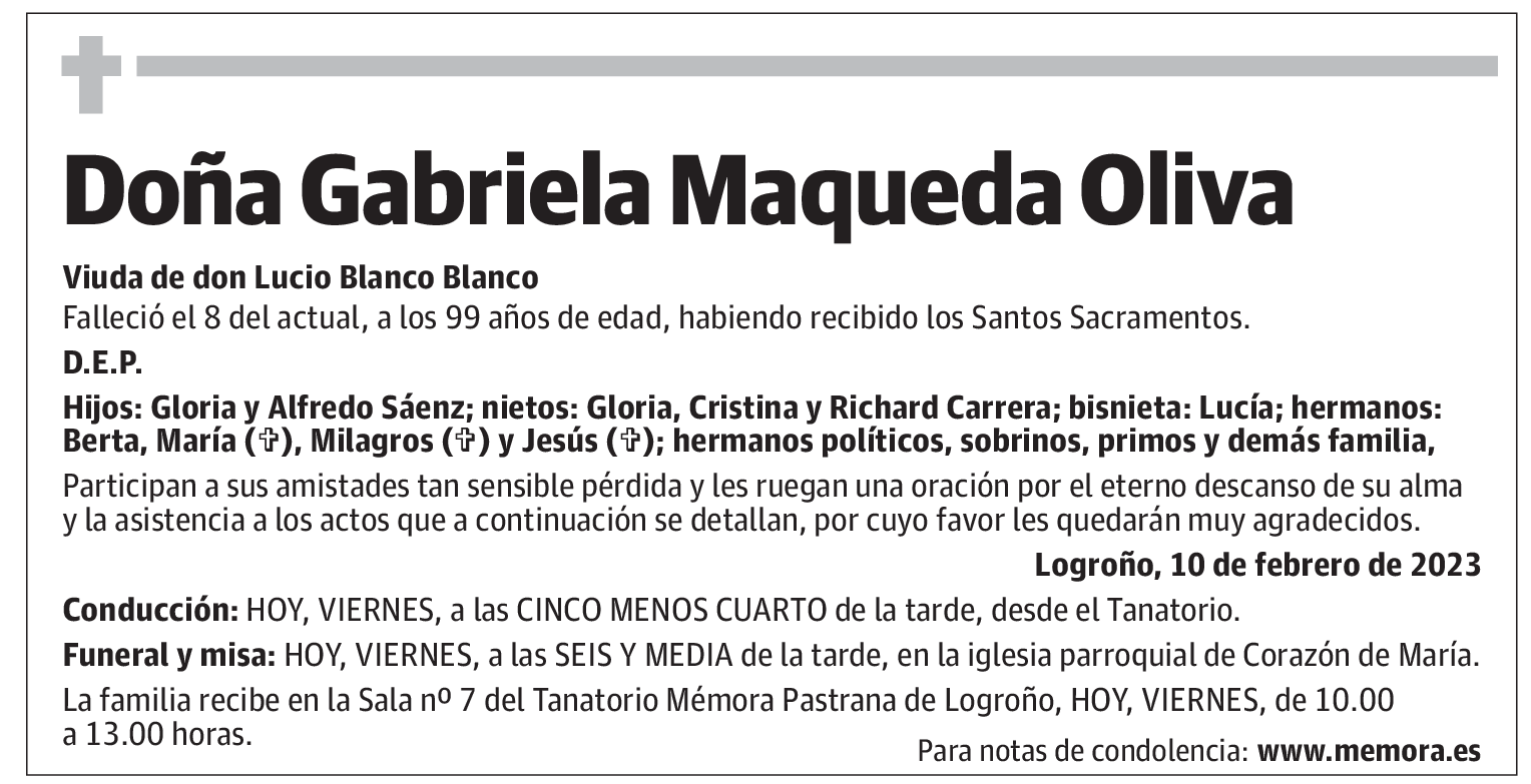 Doña Gabriela Maqueda Oliva