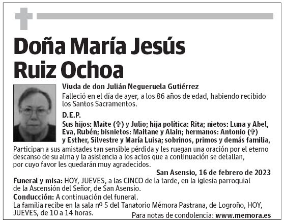 Doña María Jesús Ruiz Ochoa