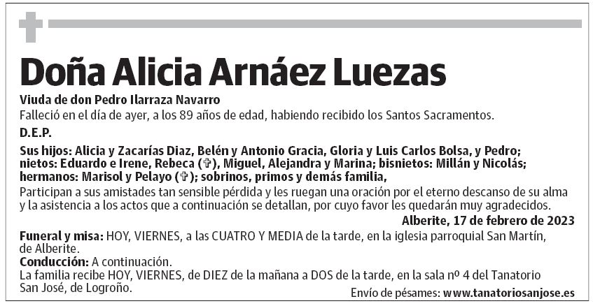 Doña Alicia Arnáez Luezas