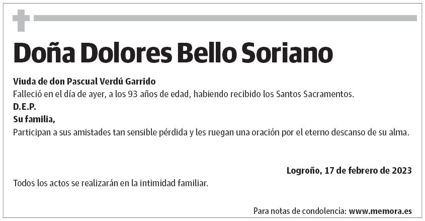 Doña Dolores Bello Soriano