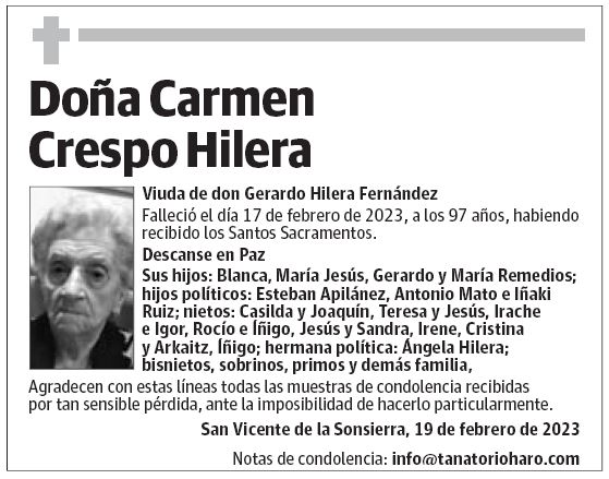 Doña Carmen Crespo Hilera