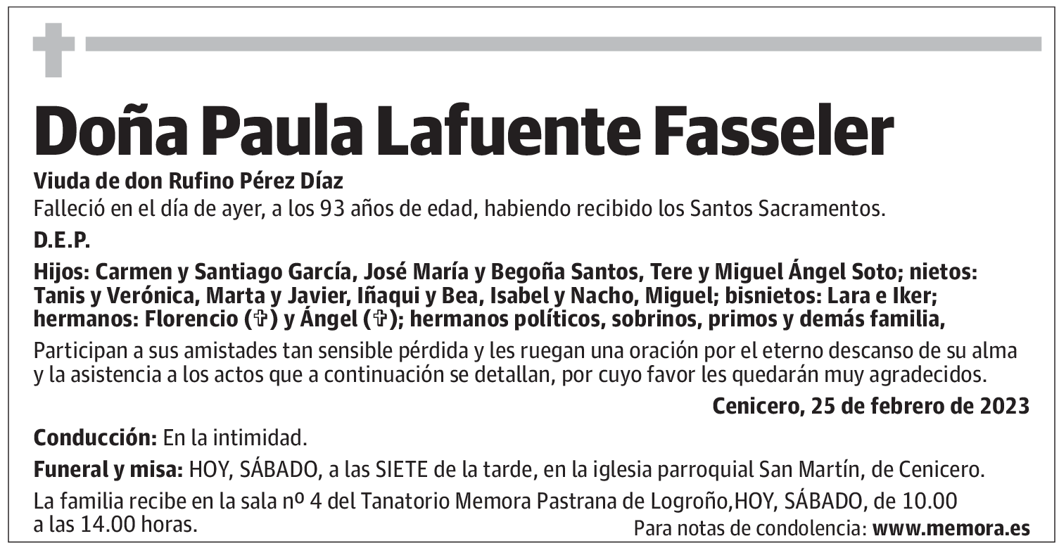 Doña Paula Lafuente Fasseler