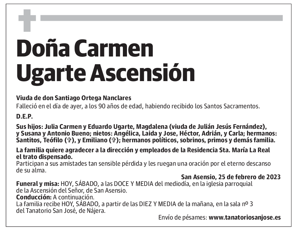 Doña Carmen Ugarte Ascensión