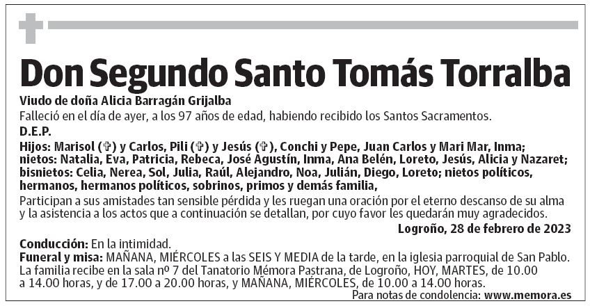 Don Segundo Santo Tomás Torralba