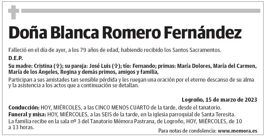 Doña Blanca Romero Fernández