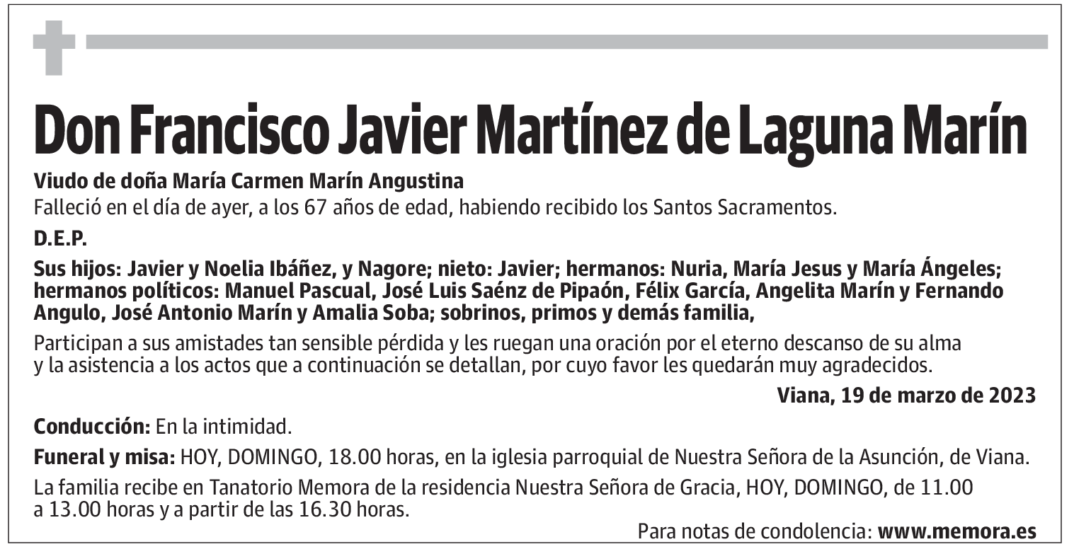 Don Francisco Javier Martínez de Laguna Marín