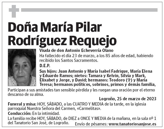 Doña María Pilar Rodríguez Requejo