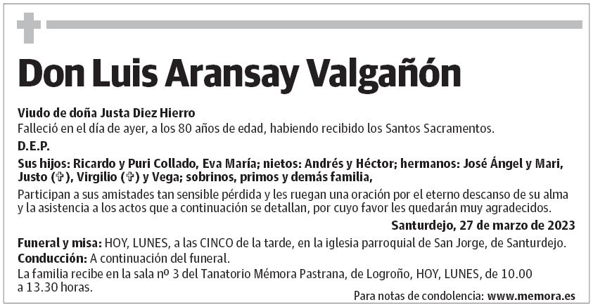 Don Luis Aransay Valgañón