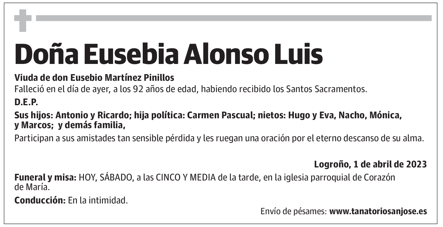 Doña Eusebia Alonso Luis