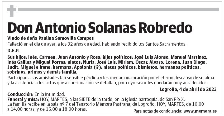 Don Antonio Solanas Robredo