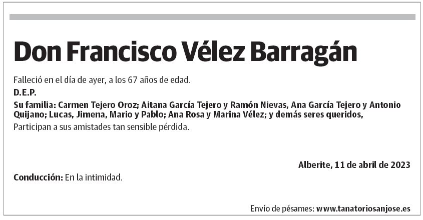 Don Francisco Vélez Barragán
