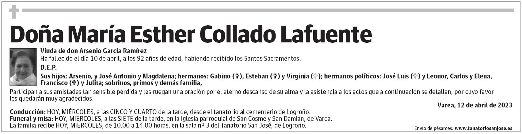 Doña María Esther Collado Lafuente