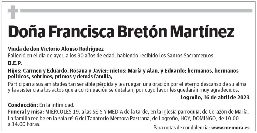 Doña Francisca Bretón Martínez