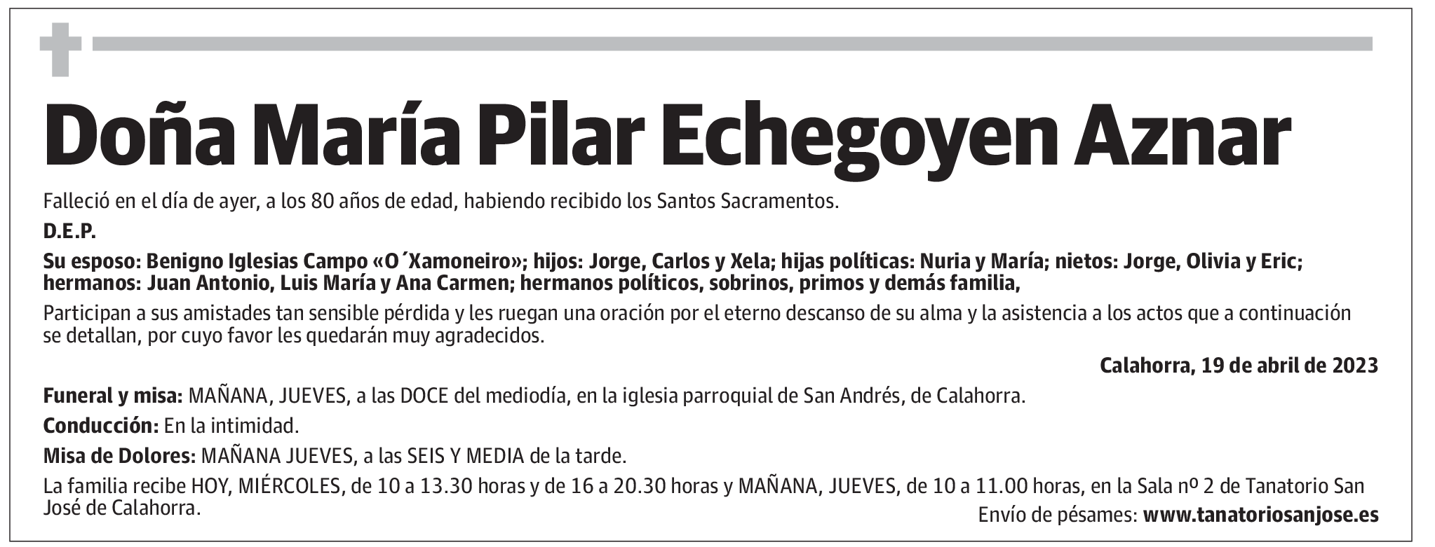 Doña María Pilar Echegoyen Aznar