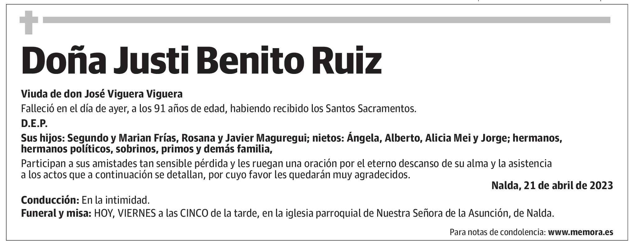 Doña Justi Benito Ruiz