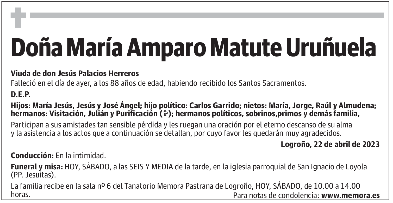 Doña María Amparo Matute Uruñuela