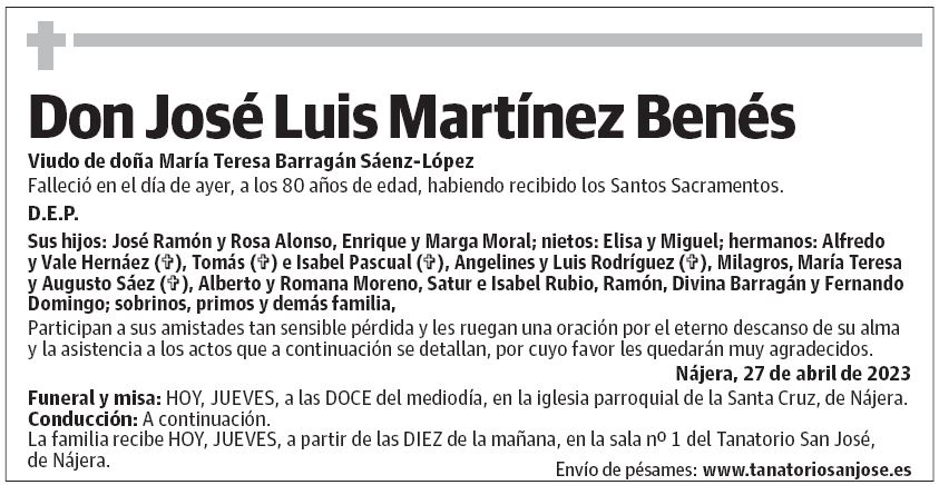 Don José Luis Martínez Benés