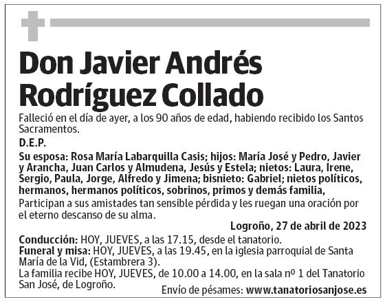 Don Javier Andrés Rodríguez Collado