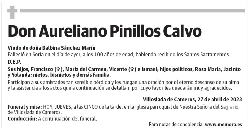 Don Aureliano Pinillos Calvo