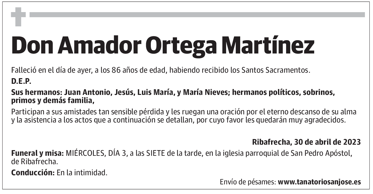 Don Amador Ortega Martínez